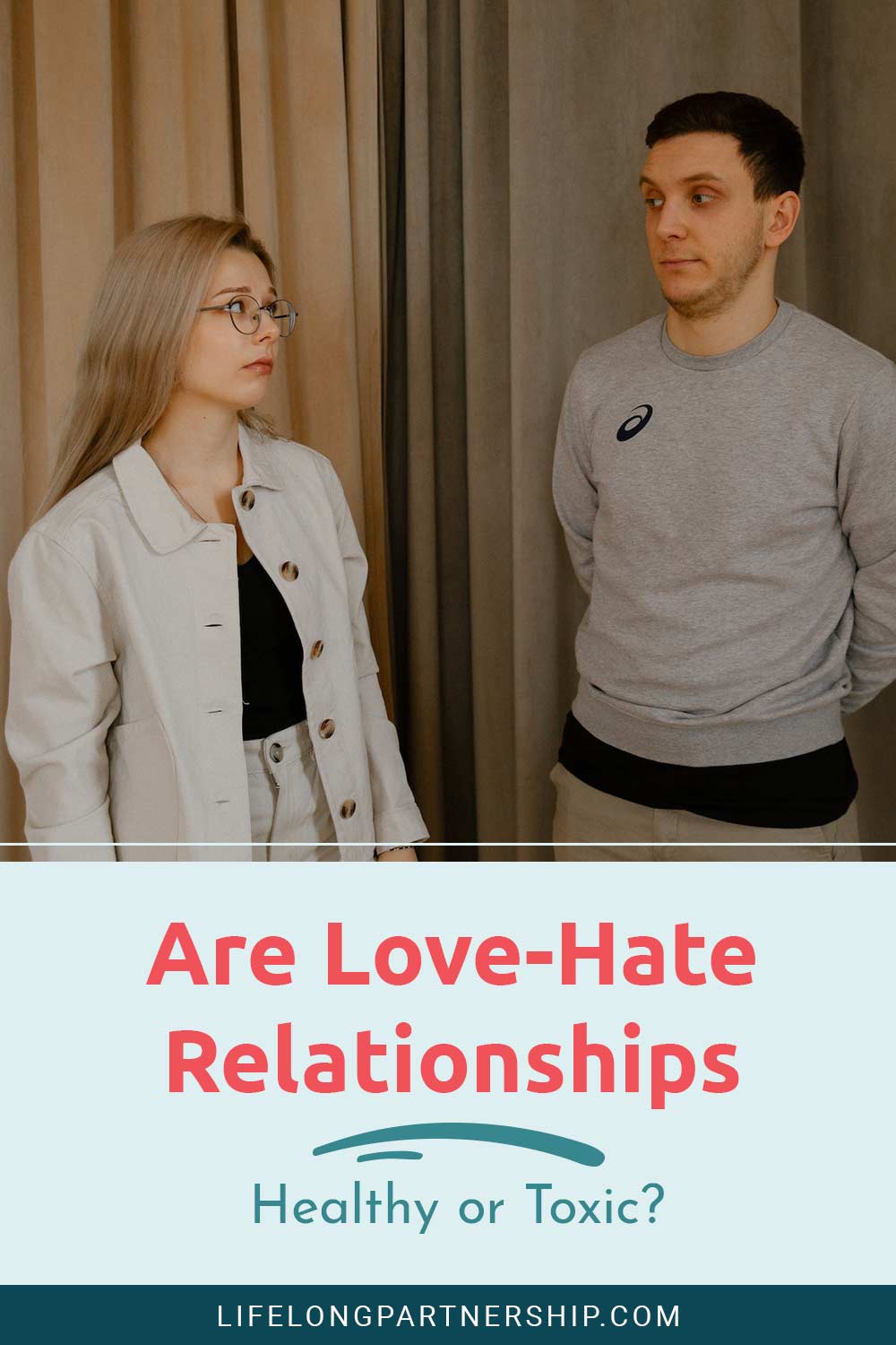 Man and woman looking at each other being confused - Are Love-Hate Relationships Healthy or Toxic?